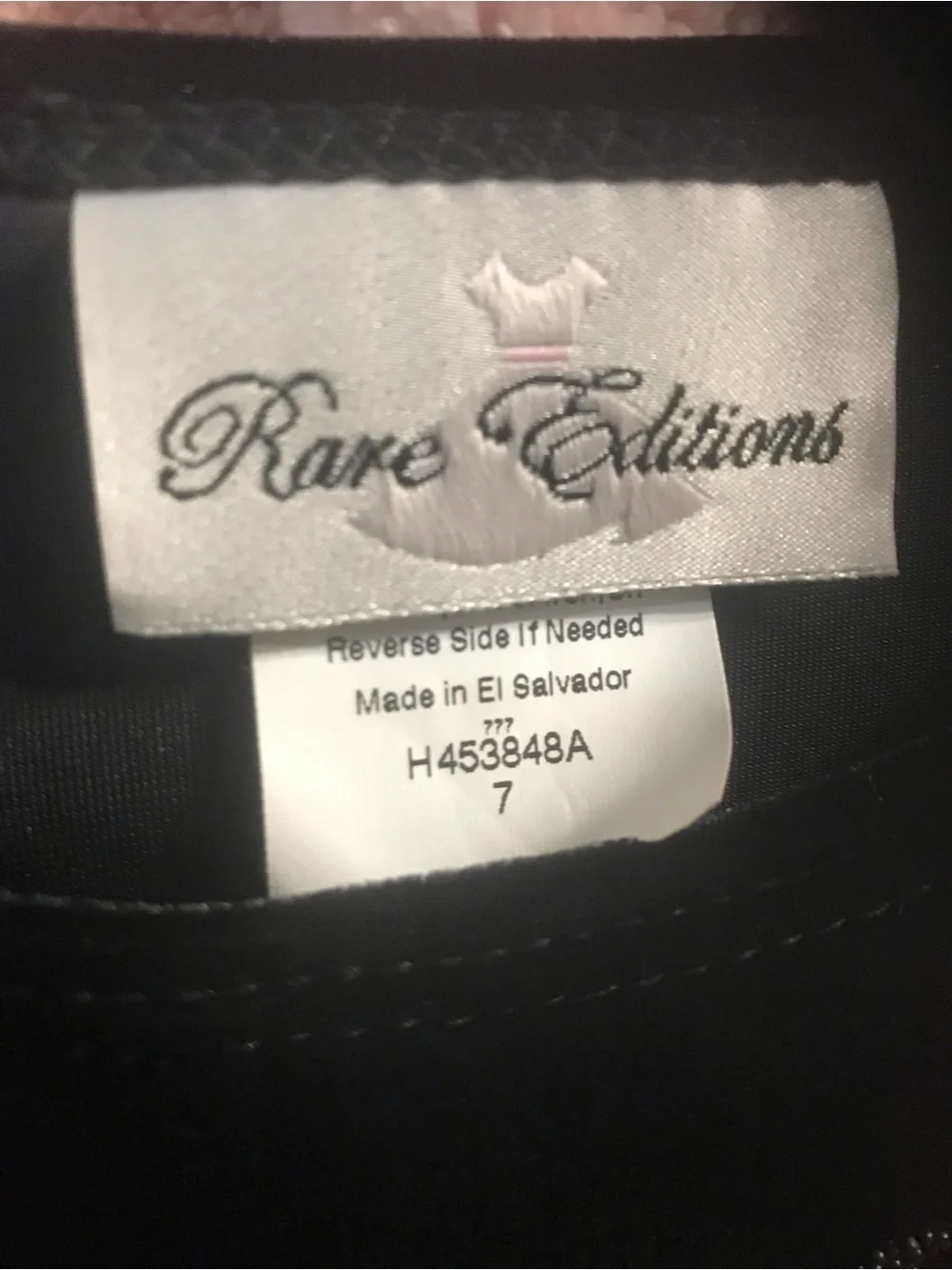 Rare Editions Black and White Embroidered Bow Party Dress